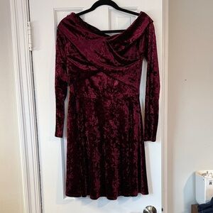 Chelsea 28 Elegant Velvet Burgundy Dress